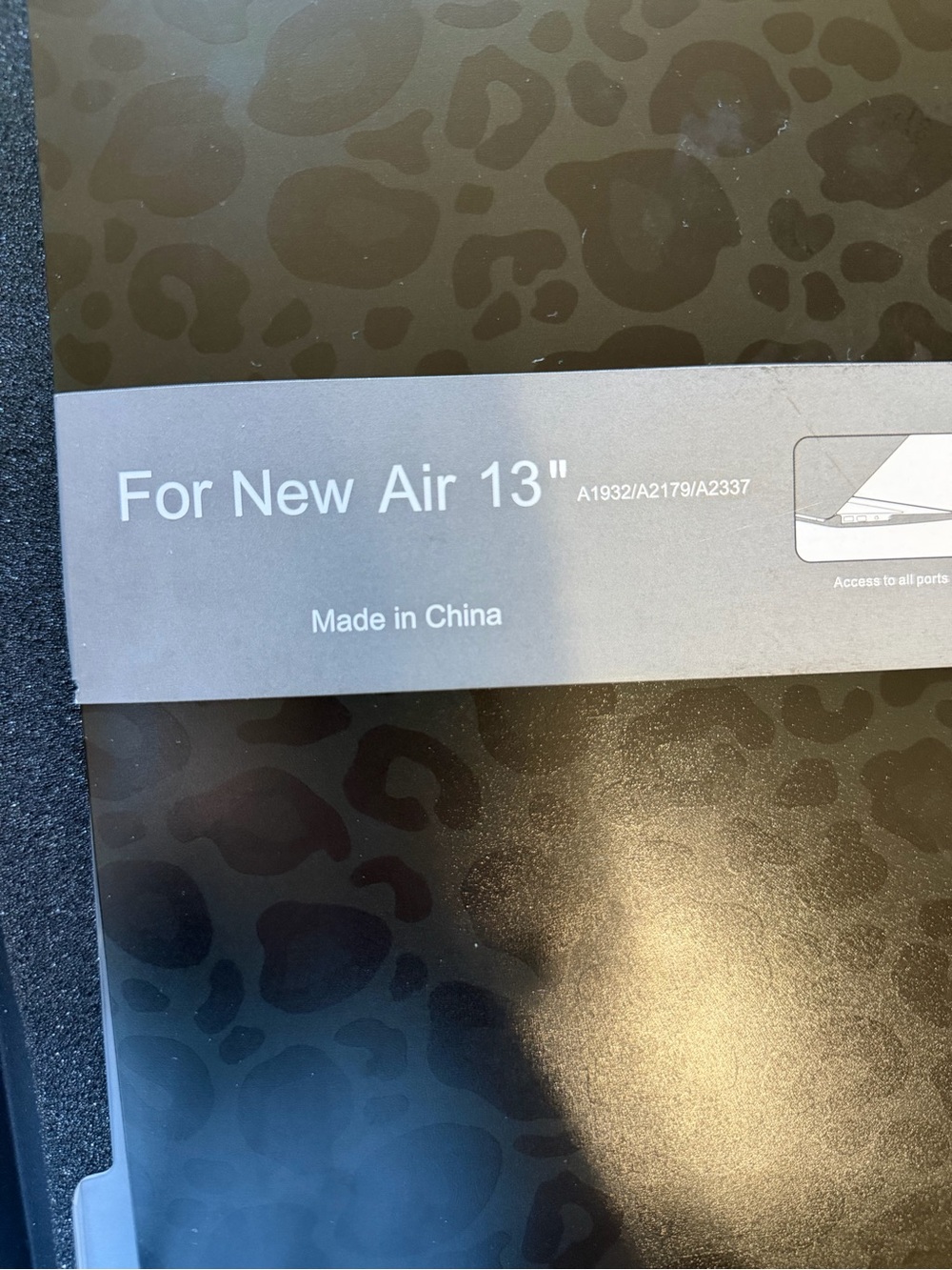 Protective Sleeve for New Air 13" - Black Leopard Pattern A1932/A2179/A2337